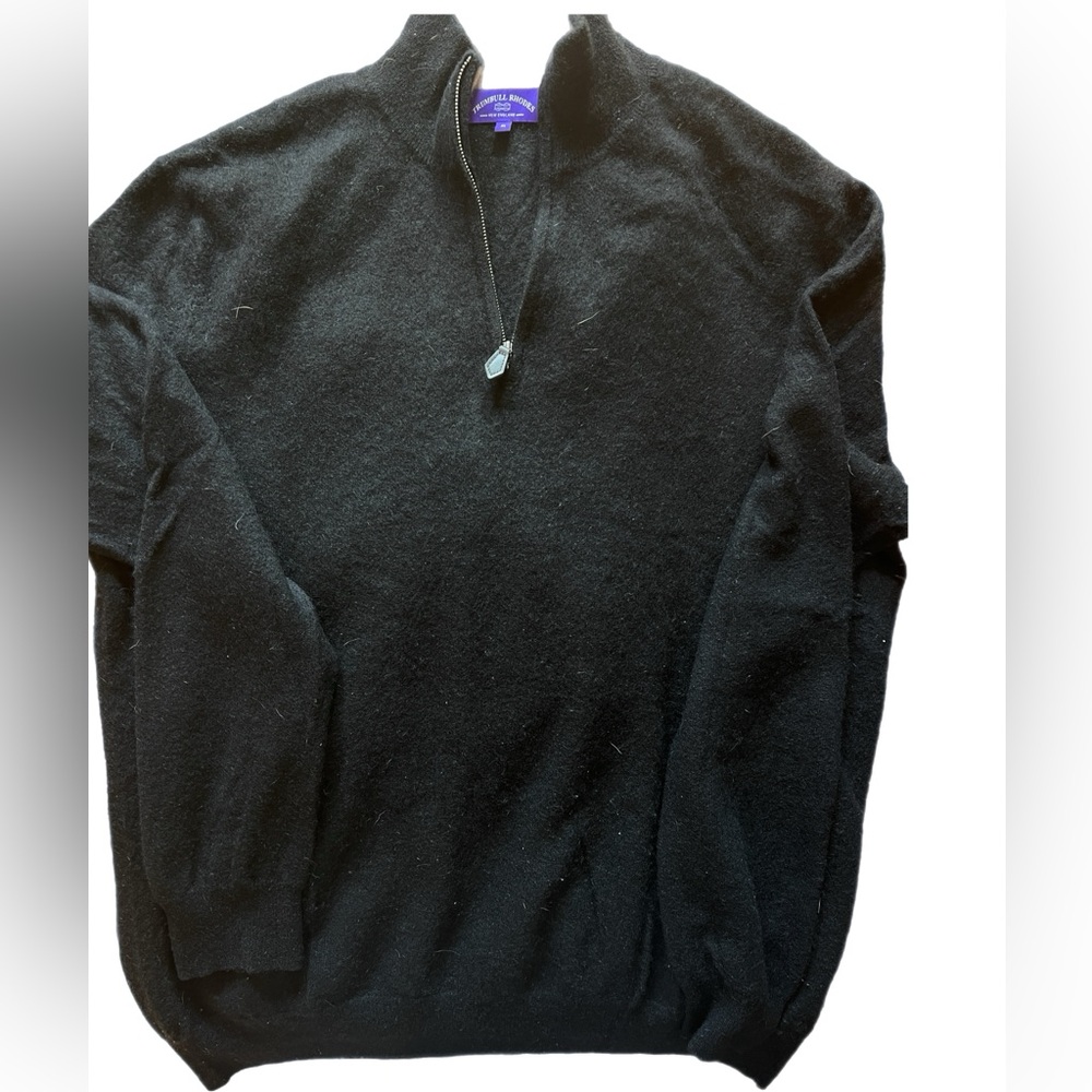 Trumbull Rhodes 100% cashmere 1/4 zip pullover sweater size XL